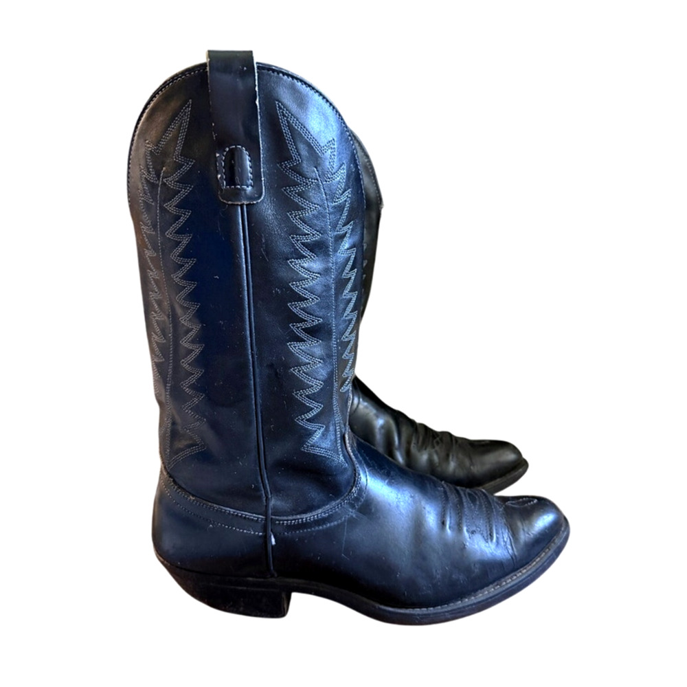 Laredo Men's 7 Vintage Birchwood Leather Cowboy Boots Western Rodeo Black